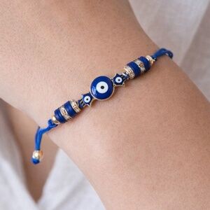 🌺 D'Bello Evil Eye Blue Beaded Bracele